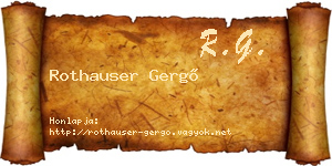 Rothauser Gergő névjegykártya